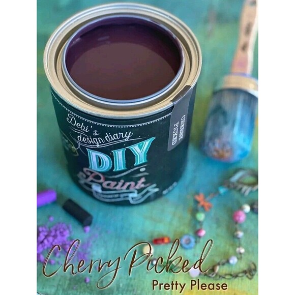NEW Debi's Design Diary DIY Paint in Cherry Picked purple 16oz Chalk Paint Pint - Picture 1 of 4